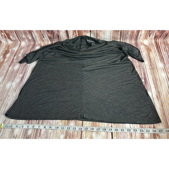 Soft Surroundings Sz X Large Gray Rayon V Neck Boho Tunic Long Short Sleeve Top - Picture 7 of 11